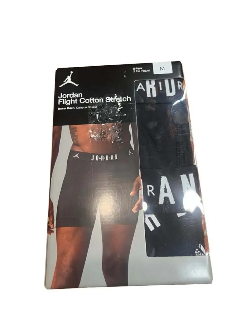 Jordan Flight Cotton Stretch Men's 2-Pack Boxer Briefs Black Medium JM0623-023